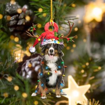 Ornament- Bernese Mountain Christmas Shape Ornament, Happy Christmas Ornament, Car Ornament - Thegiftio UK