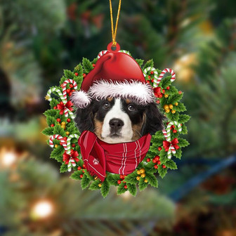 Ornament- Bernese Mountain Dog-Xmas Bandana Hanging Ornament, Happy Christmas Ornament, Car Ornament - Thegiftio UK