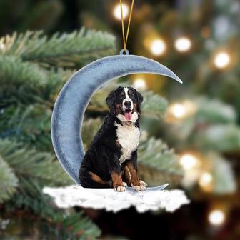 Ornament- Bernese Mountain Sits On The Moon Hanging Ornament Dog Ornament, Car Ornament, Christmas Ornament - Thegiftio UK