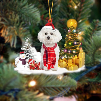 Ornament- Bichon Frise Christmas Ornament Dog Ornament, Car Ornament, Christmas Ornament - Thegiftio UK