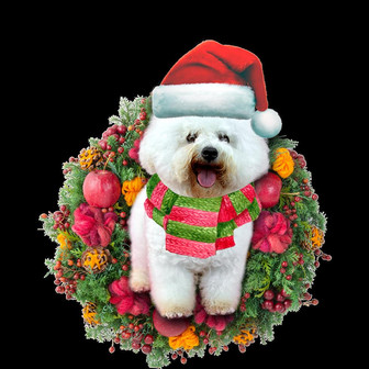 Ornament- Bichon Frise Christmas Ornament, Happy Christmas Ornament, Car Ornament - Thegiftio UK