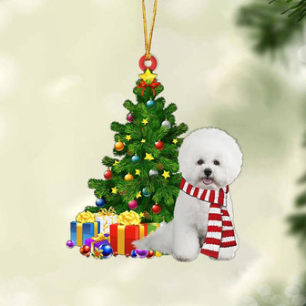 Ornament- Bichon Frise-Christmas Star Hanging Ornament, Happy Christmas Ornament, Car Ornament - Thegiftio UK