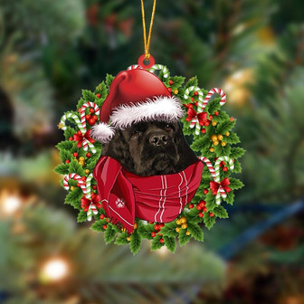 Ornament- BLACK American Cocker Spaniel-Xmas Bandana Hanging Ornament, Happy Christmas Ornament, Car Ornament - Thegiftio UK