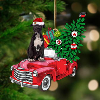 Ornament- BLACK American Staffordshire Terrier-Pine Truck Hanging Ornament, Christmas Ornament, Car Ornament - Thegiftio UK