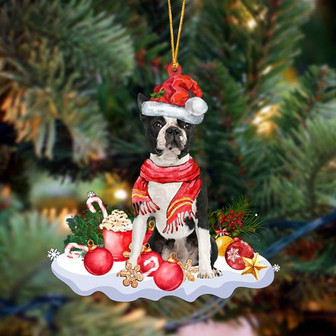 Ornament- BLACK Boston Terrier-Better Christmas Hanging Ornament, Happy Christmas Ornament, Car Ornament - Thegiftio UK