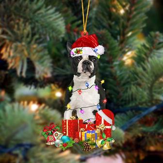 Ornament- BLACK Boston Terrier-Dog Be Christmas Tree Hanging Ornament, Happy Christmas Ornament, Car Ornament - Thegiftio UK