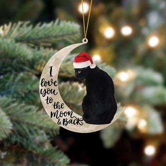 Ornament- Black Cat Sits On The Moon Hanging Ornament Dog Ornament, Car Ornament, Christmas Ornament - Thegiftio