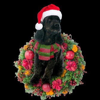 Ornament- Black Cocker Spaniel Christmas Ornament, Happy Christmas Ornament, Car Ornament - Thegiftio UK