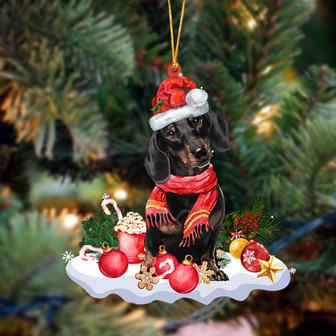 Ornament- BLACK Dachshund-Better Christmas Hanging Ornament, Happy Christmas Ornament, Car Ornament - Thegiftio UK