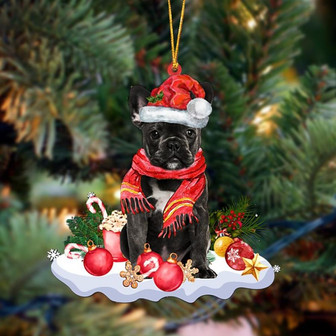 Ornament- BLACK French Bulldog-Better Christmas Hanging Ornament, Happy Christmas Ornament, Car Ornament - Thegiftio UK