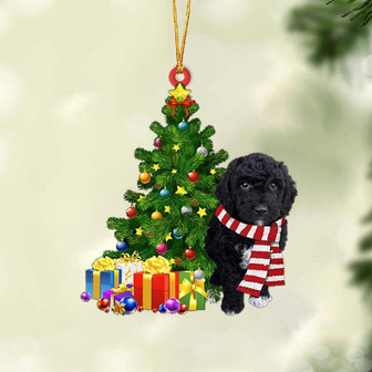 Ornament- BLACK Goldendoodle-Christmas Star Hanging Ornament, Happy Christmas Ornament, Car Ornament - Thegiftio UK