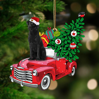 Ornament- BLACK Labrador-Pine Truck Hanging Ornament, Happy Christmas Ornament, Car Ornament - Thegiftio UK