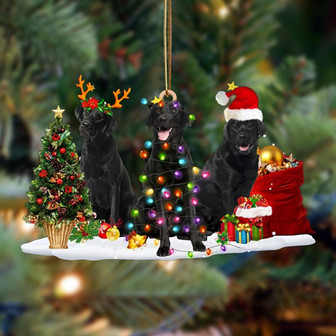 Ornament- Black Labrador Retriever-Christmas Dog Friends Hanging Ornament, Christmas Ornament, Car Ornament - Thegiftio UK