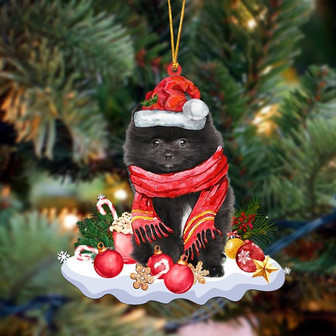Ornament- BLACK Pomeranian-Better Christmas Hanging Ornament, Happy Christmas Ornament, Car Ornament - Thegiftio UK