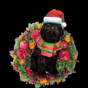 Ornament- Black Poodle Christmas Ornament, Happy Christmas Ornament, Car Ornament - Thegiftio UK
