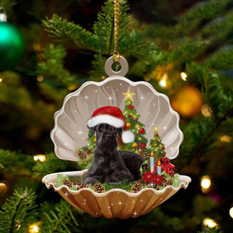 Ornament- Black Schnauzer-Sleeping Pearl in Christmas Two Sided Ornament, Christmas Ornament, Car Ornament - Thegiftio UK