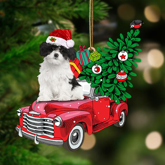 Ornament- BLACK WHITE Havanese Phone Ca-Pine Truck Hanging Ornament, Happy Christmas Ornament, Car Ornament - Thegiftio UK