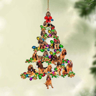 Ornament- Bloodhound-Christmas Tree Lights-Two Sided Ornament, Happy Christmas Ornament, Car Ornament - Thegiftio UK