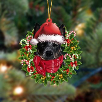 Ornament- BLUE Heeler-Xmas Bandana Hanging Ornament, Happy Christmas Ornament, Car Ornament - Thegiftio UK
