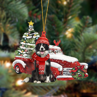 Ornament- Border Collie 2-Christmas Car Two Sided Ornament, Happy Christmas Ornament, Car Ornament - Thegiftio UK