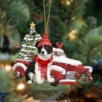 Ornament- Border Collie-Christmas Car Two Sided Ornament, Happy Christmas Ornament, Car Ornament - Thegiftio UK