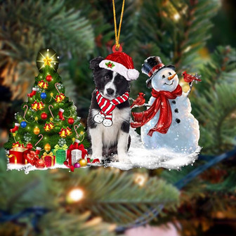 Ornament- Border Collie Christmas Snow Hanging Ornament Dog Ornament, Car Ornament, Christmas Ornament - Thegiftio UK