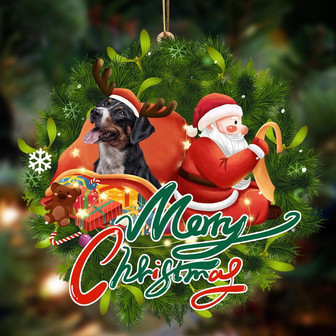 Ornament- Border Collie-Santa & dog Hanging Ornament, Happy Christmas Ornament, Car Ornament - Thegiftio UK