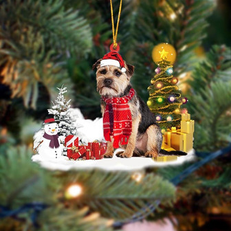 Ornament- Border Terrier Christmas Ornament Dog Ornament, Car Ornament, Christmas Ornament - Thegiftio UK