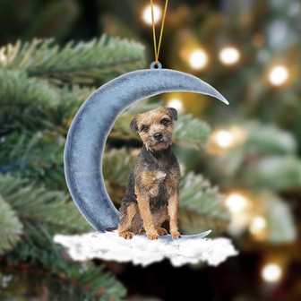 Ornament- Border Terrier Sits On The Moon Hanging Ornament Dog Ornament, Car Ornament, Christmas Ornament - Thegiftio UK