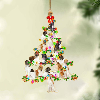 Ornament- Borzoi-Christmas Tree Lights-Two Sided Ornament, Happy Christmas Ornament, Car Ornament - Thegiftio UK