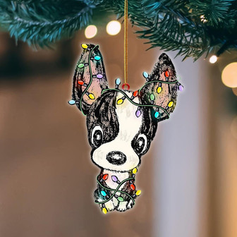 Ornament- Boston Terrier Christmas Light Hanging Ornament Dog Ornament, Car Ornament, Christmas Ornament - Thegiftio