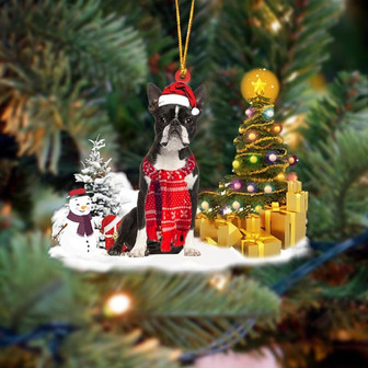 Ornament- Boston Terrier Christmas Ornament Dog Ornament, Car Ornament, Christmas Ornament - Thegiftio UK