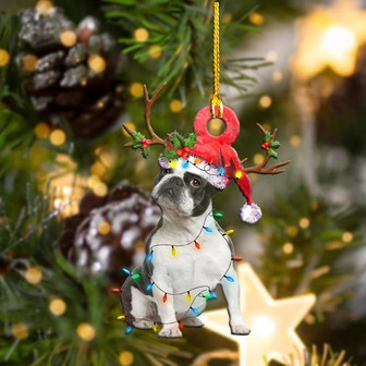 Ornament- Boston Terriers Christmas Shape Ornament, Happy Christmas Ornament, Car Ornament - Thegiftio UK
