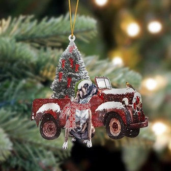 Ornament- Boxer 1-Christmas Truck Two Sided Ornament, Happy Christmas Ornament, Car Ornament - Thegiftio UK