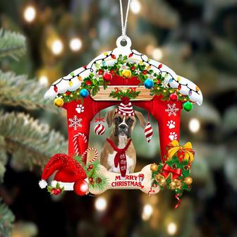 Ornament- Boxer-Christmas House Two Sided Ornament, Happy Christmas Ornament, Car Ornament - Thegiftio UK