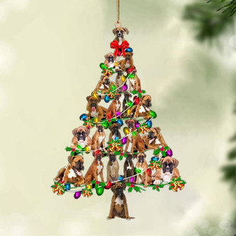Ornament- Boxer-Christmas Tree Lights-Two Sided Ornament, Happy Christmas Ornament, Car Ornament - Thegiftio UK