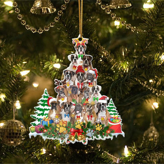 Ornament- Boxer Full The Christmas Tree-Two Sided Ornament, Happy Christmas Ornament, Car Ornament - Thegiftio UK