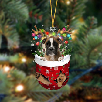 Ornament- Boxer-In Christmas Pocket Two Sides Ornament, Happy Christmas Ornament, Car Ornament - Thegiftio UK