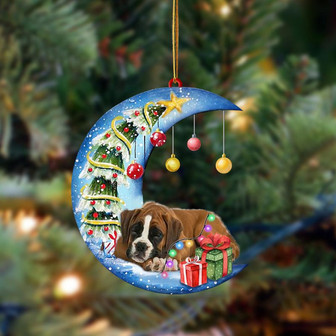 Ornament- Boxer-Sleep On The Moon Christmas Two Sided Ornament, Happy Christmas Ornament, Car Ornament - Thegiftio UK