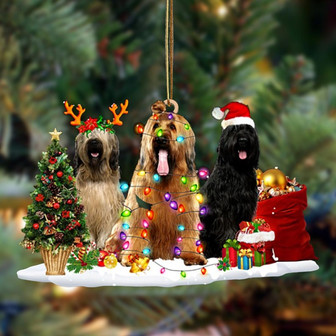 Ornament- Briard-Christmas Dog Friends Hanging Ornament, Happy Christmas Ornament, Car Ornament - Thegiftio UK