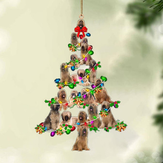 Ornament- Briard-Christmas Tree Lights-Two Sided Ornament, Happy Christmas Ornament, Car Ornament - Thegiftio UK