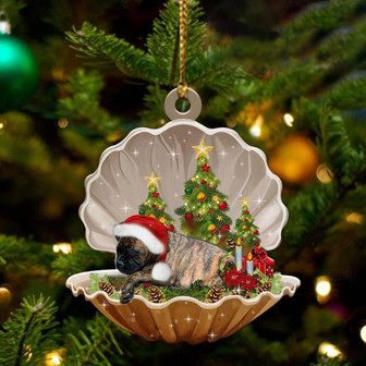 Ornament- Brindle Boxer-Sleeping Pearl in Christmas Two Sided Ornament, Christmas Ornament, Car Ornament - Thegiftio UK
