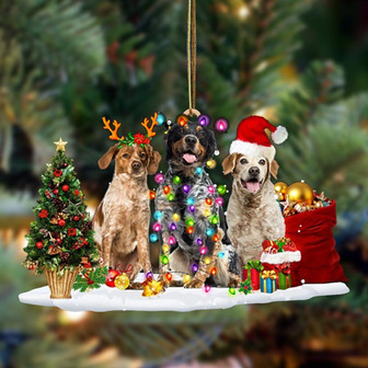 Ornament- Brittany-Christmas Dog Friends Hanging Ornament, Happy Christmas Ornament, Car Ornament - Thegiftio UK
