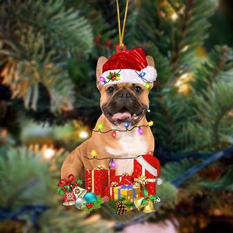 Ornament- brown French Bulldog-Dog Be Christmas Tree Hanging Ornament, Happy Christmas Ornament, Car Ornament - Thegiftio UK