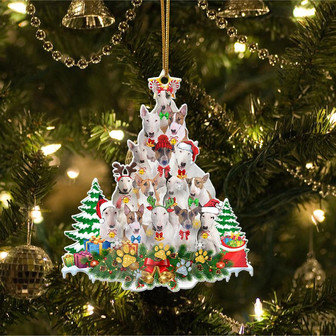 Ornament- Bull Terrier Full The Christmas Tree-Two Sided Ornament, Happy Christmas Ornament, Car Ornament - Thegiftio UK