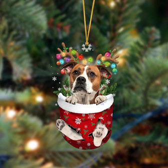 Ornament- Bulldog-In Christmas Pocket Two Sides Ornament, Happy Christmas Ornament, Car Ornament - Thegiftio UK