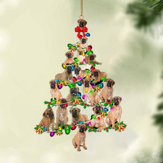 Ornament- Bullmastiff-Christmas Tree Lights-Two Sided Ornament, Happy Christmas Ornament, Car Ornament - Thegiftio UK