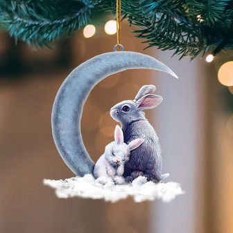 Ornament- Bunny Blue Moon Hanging Ornament Dog Ornament, Car Ornament, Christmas Ornament - Thegiftio UK
