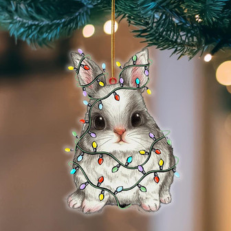 Ornament- Bunny Christmas Light Hanging Ornament Dog Ornament, Car Ornament, Christmas Ornament - Thegiftio