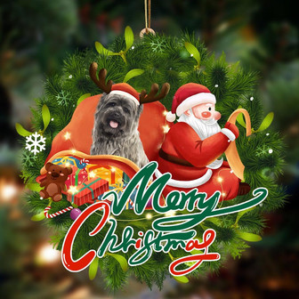 Ornament- cairn terrier 2-Santa & dog Hanging Ornament, Happy Christmas Ornament, Car Ornament - Thegiftio UK